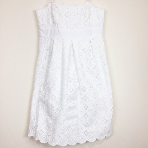 Lilly Pulitzer | White Strapless Eyelet Dress - Picture 1 of 7